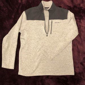 Eddie Bauer Men's Mixed Media 1/4 Zip Pullover